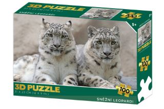 Obrázek z Puzzle 3D - Sněžní leopardi 100 dílků 